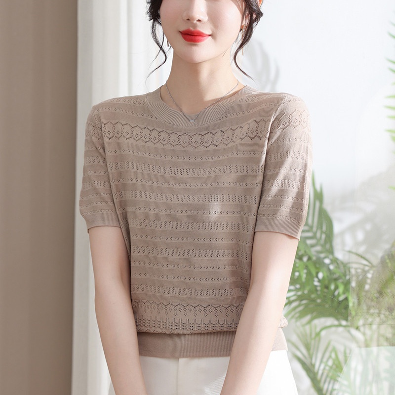 冰絲短袖針織衫