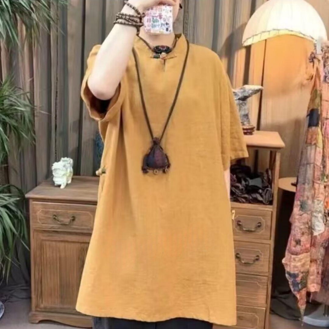 新中式立領連身裙