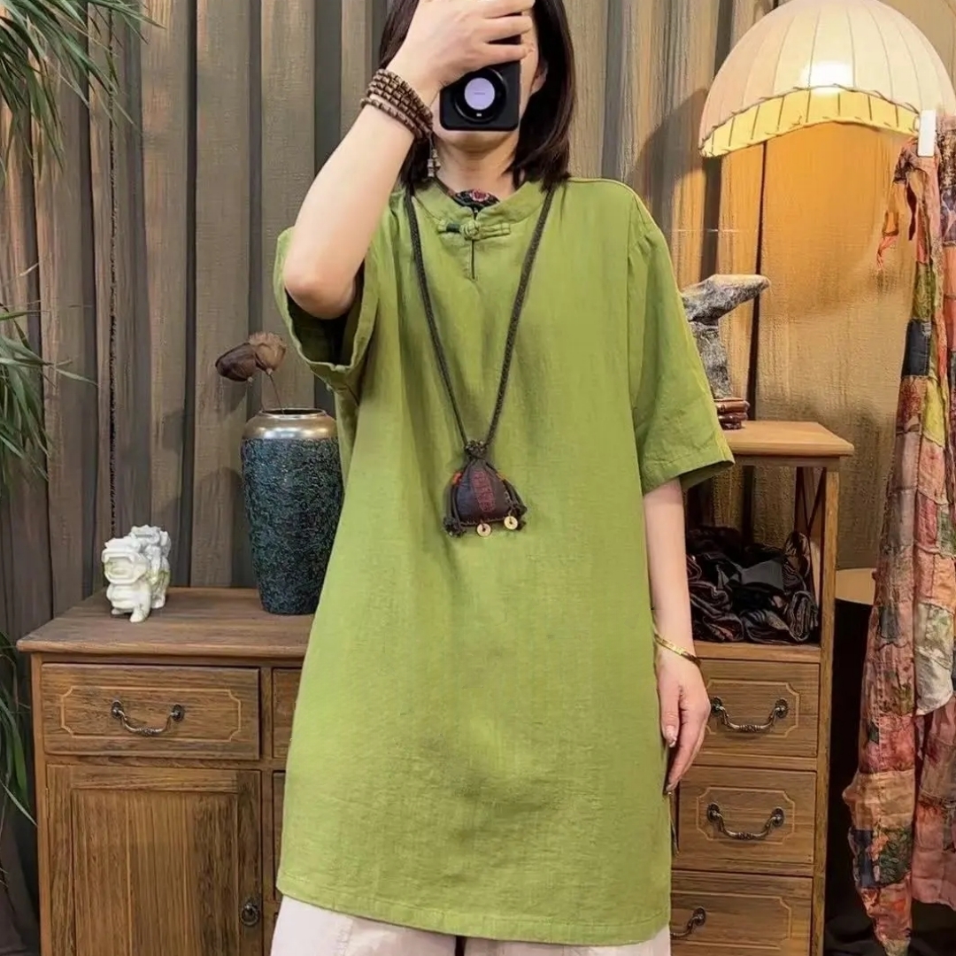新中式立領連身裙