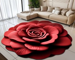 立體牡丹花地墊